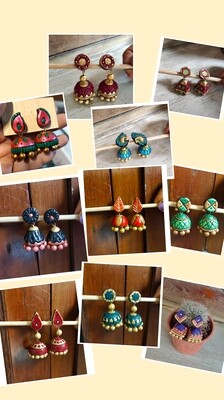 Terracotta Earrings Jhumkas Combo - 105