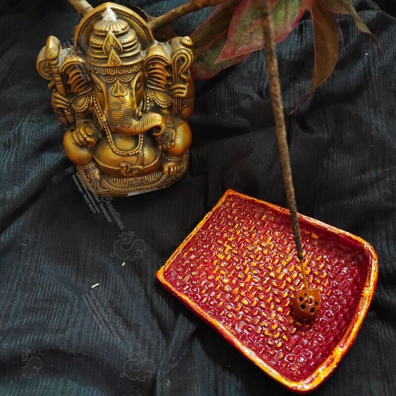 Terracotta Incense Stick Holder Maroon
