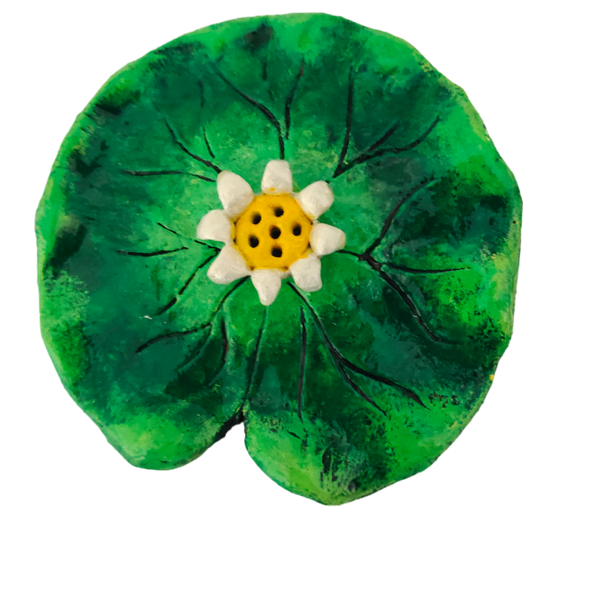 Lotus Leaf Terracotta Incense Stick Holder Dark Green