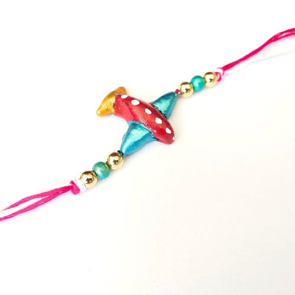 Eco-friendly Tulasi Seed Rakhi - Aeroplane