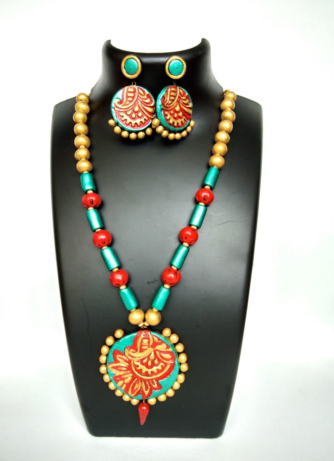 Terracotta Jewellery Necklace Set - NH122