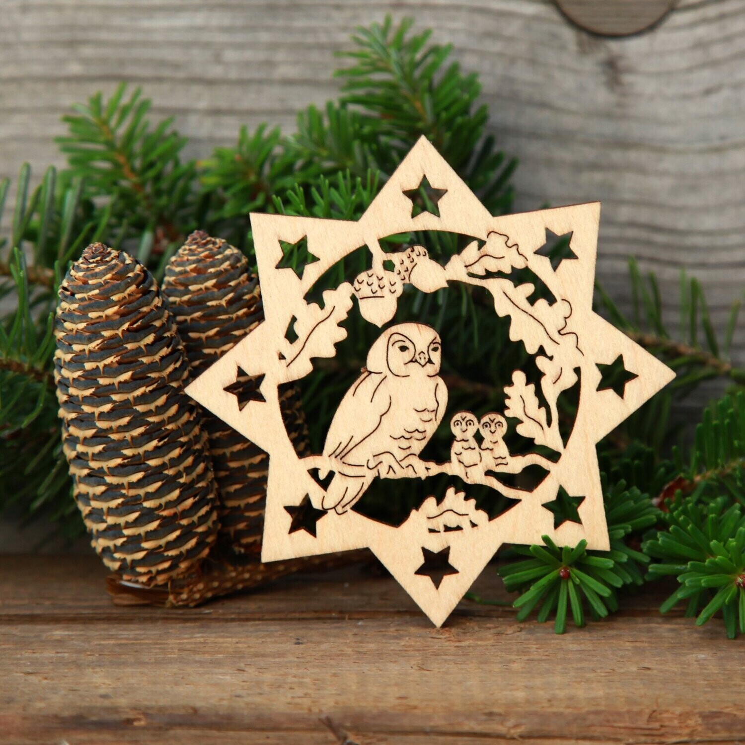 Weihnachtsstern "Eule" natur