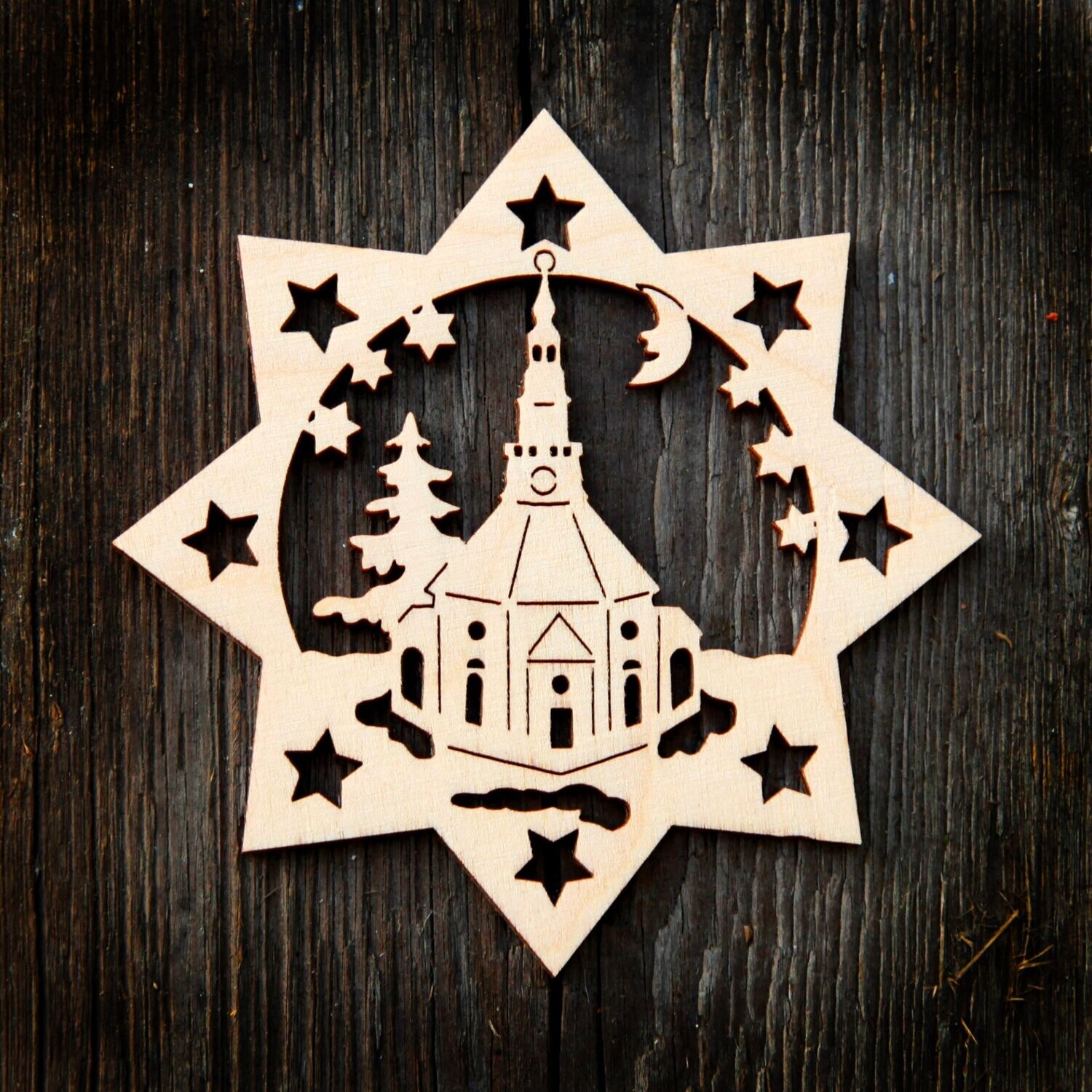 Weihnachtsstern "Seiffener Kirche" natur