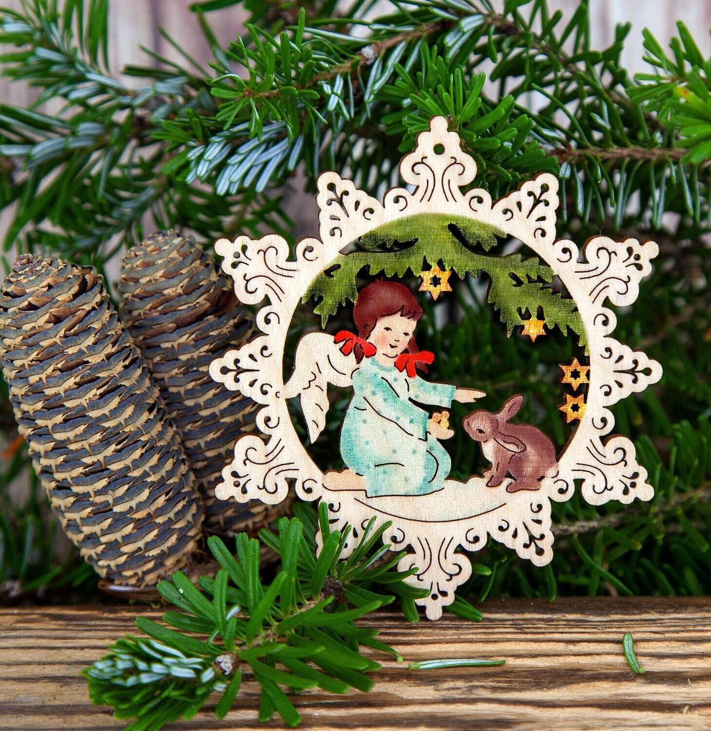 Nostalgie Weihnachtsstern "Engel"