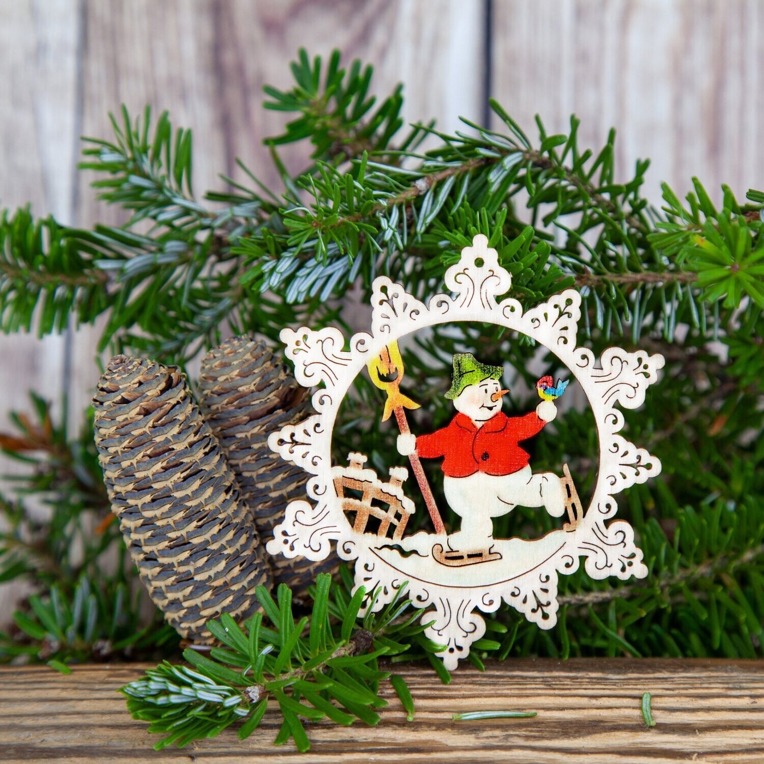 Nostalgie Weihnachtsstern "Schneemann"
