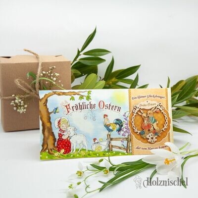 Grußkarten "Frohe Ostern" mit Geschenkanhänger