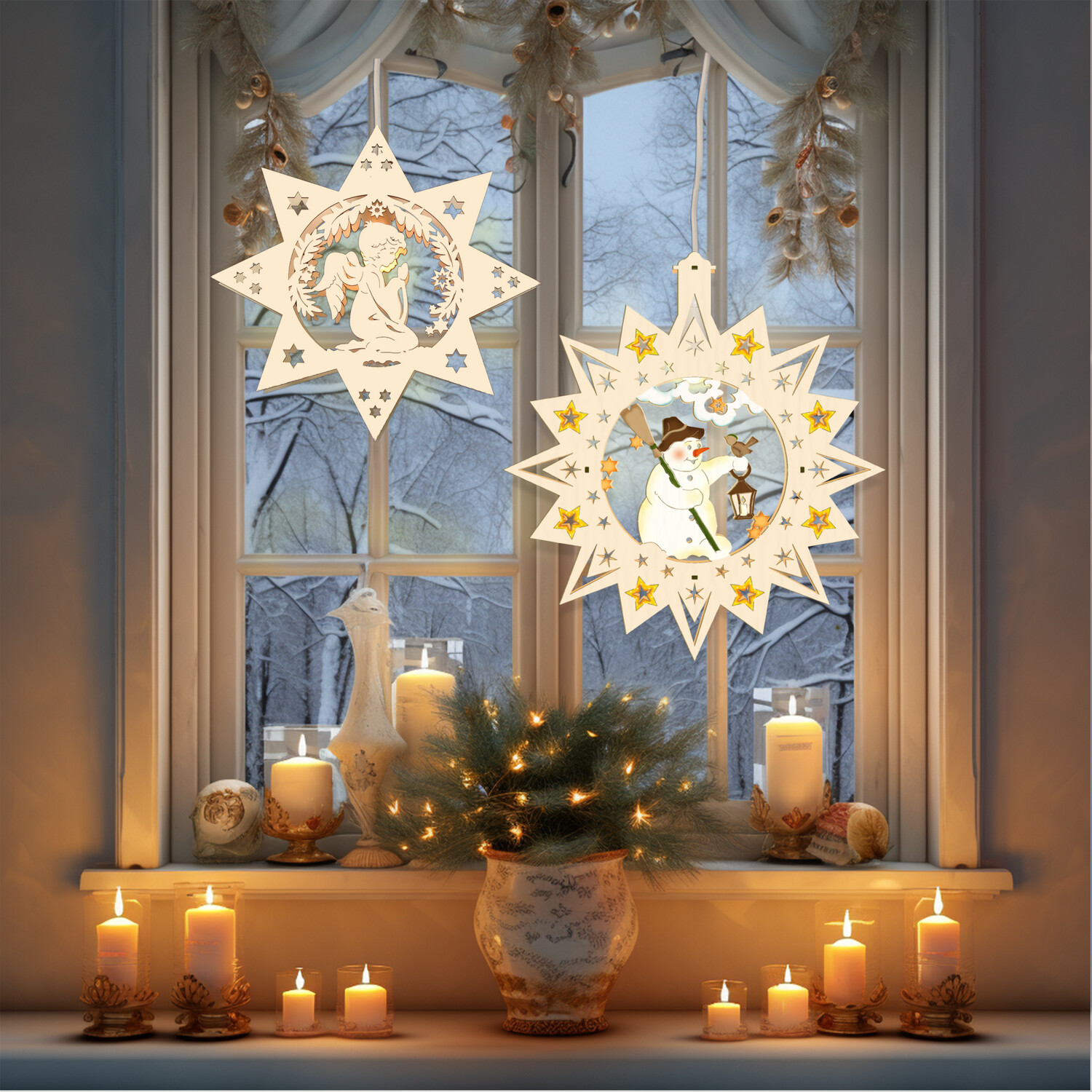 Beleuchtete Fensterbilder Fr Weihnachten