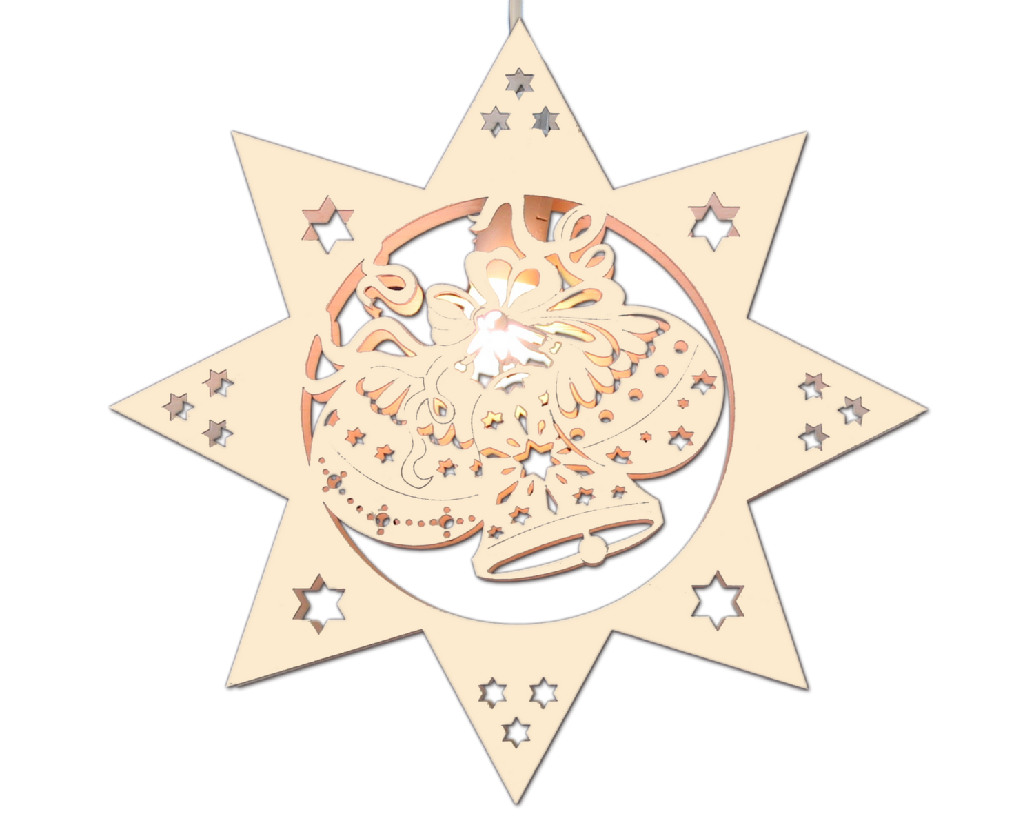 Beleuchtetes Fensterbild  Weihnachten "Christbaumkugeln" Naturholz