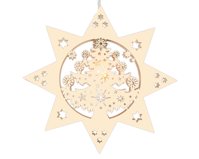 Beleuchtetes Fensterbild  Weihnachten "Tannenbaum" Naturholz