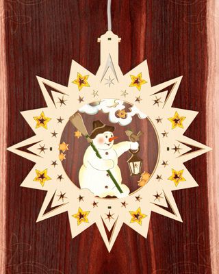 Beleuchtetes Fensterbild  Weihnachten "Schneemann" Color