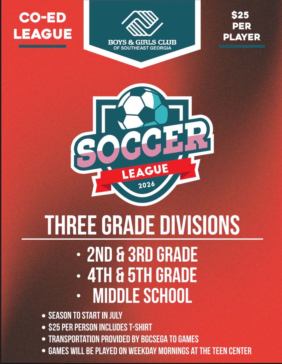 Summer Soccer Sign Up 2026