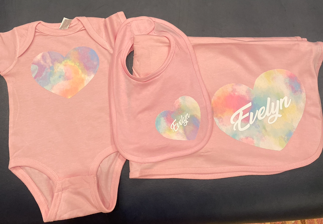 Set 1: Onesie, Bib, and Blanket