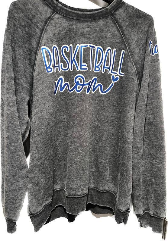 Basketball Mom Acid Wash Crew