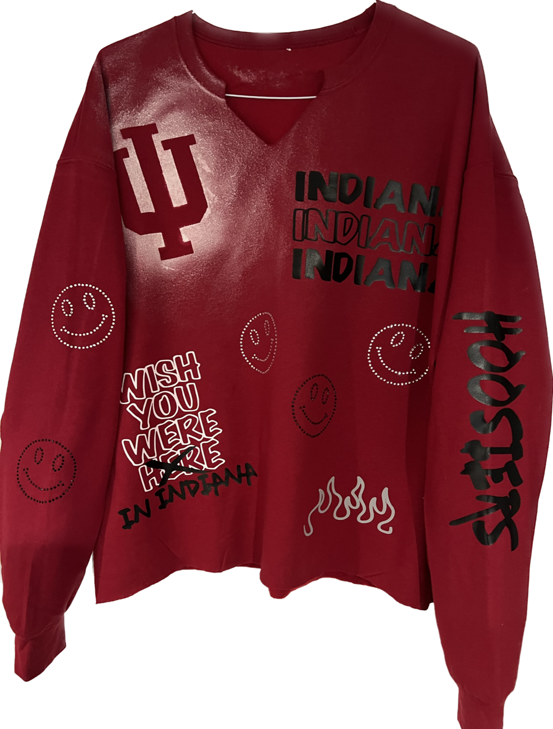 College Spray Painted Sweatshirt