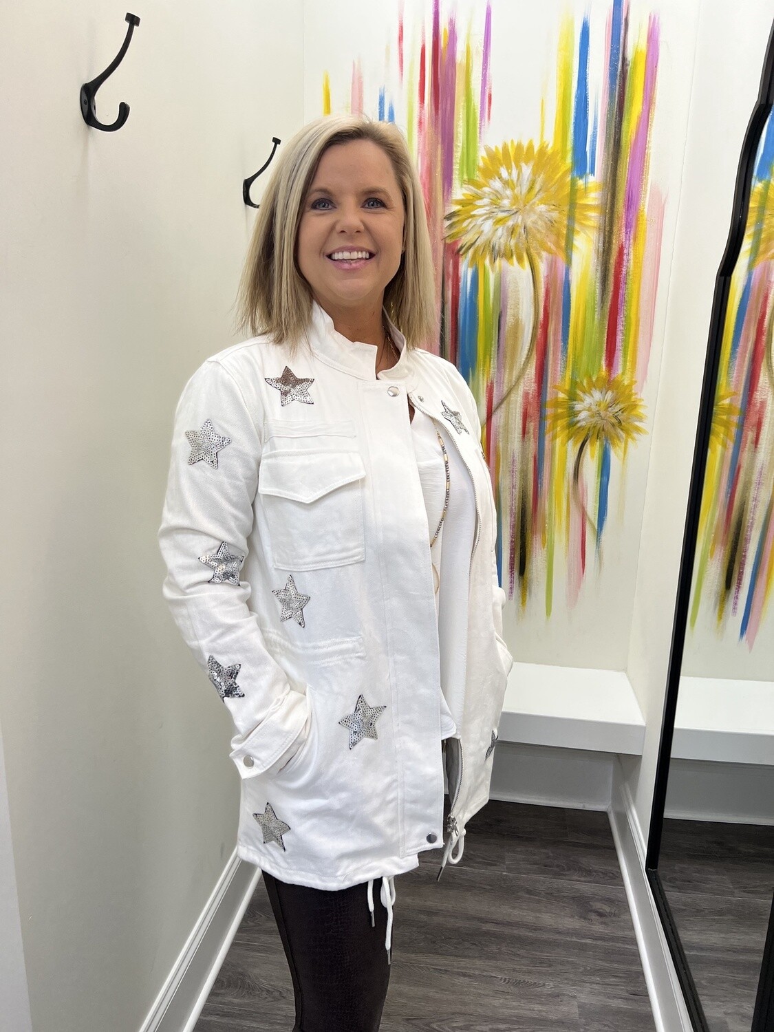 White Jean Star Jacket