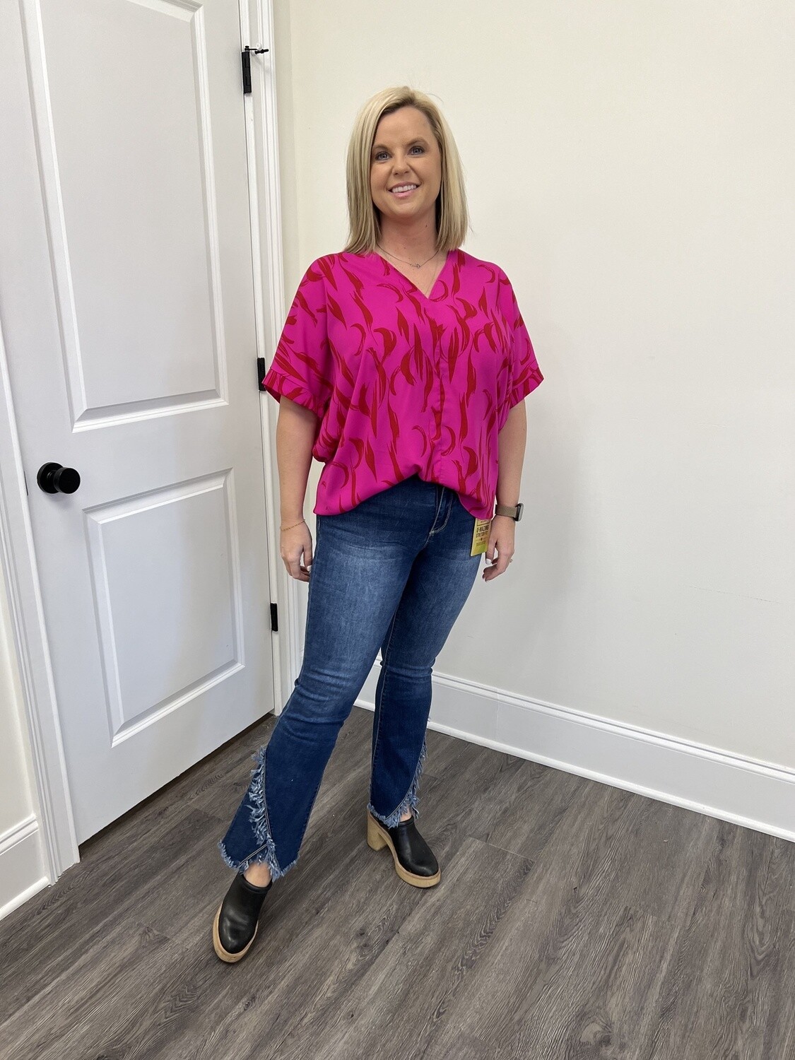 fringe bottom jeans flare