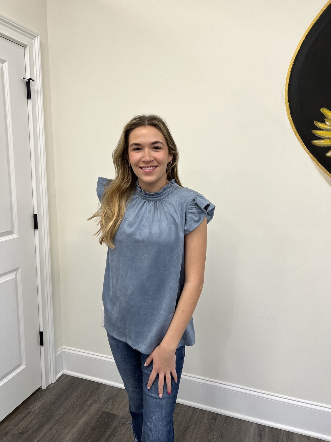Slate blue top