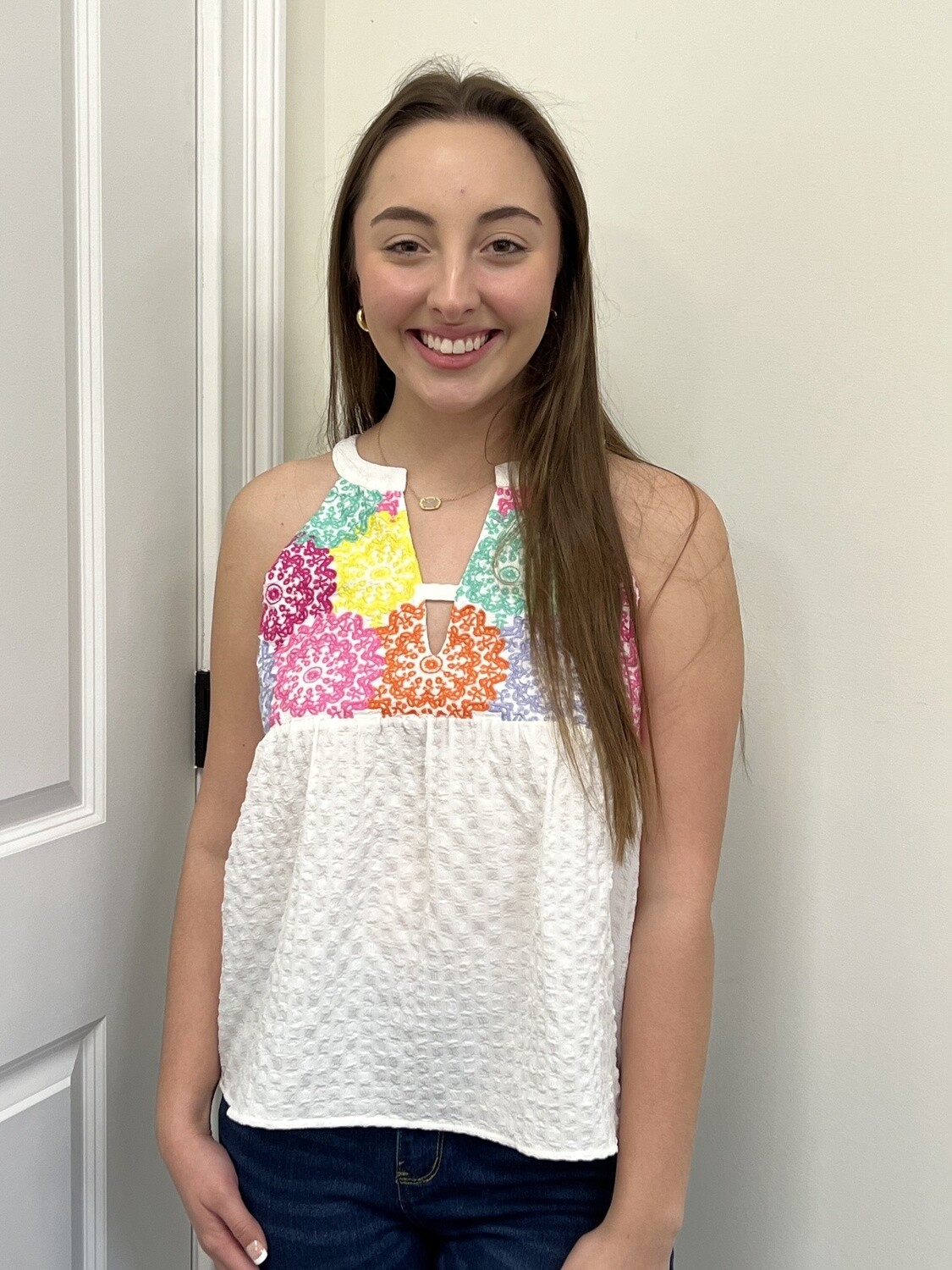 Halter embroidered top