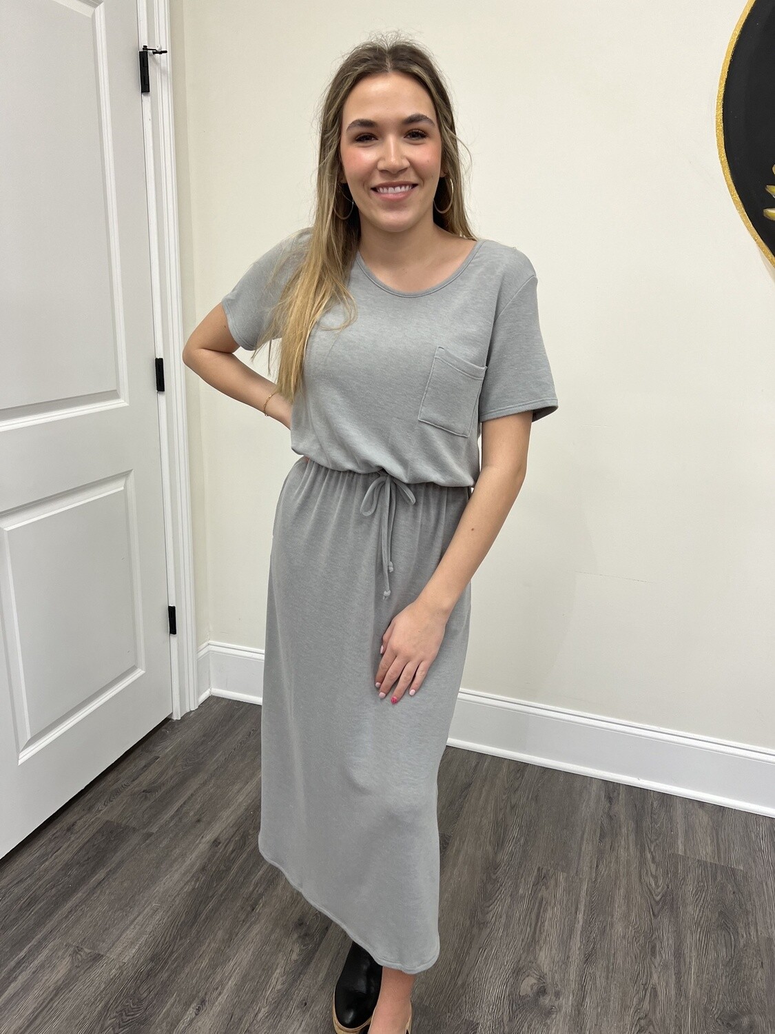 Grey round neck dress
