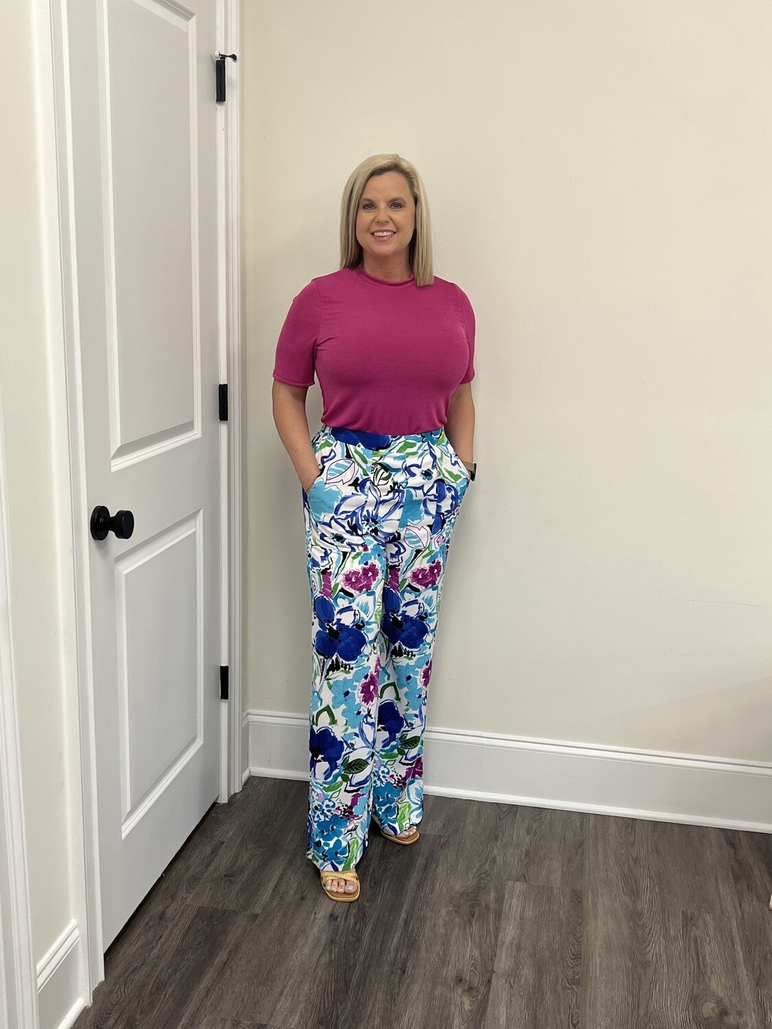 Blue combo pants