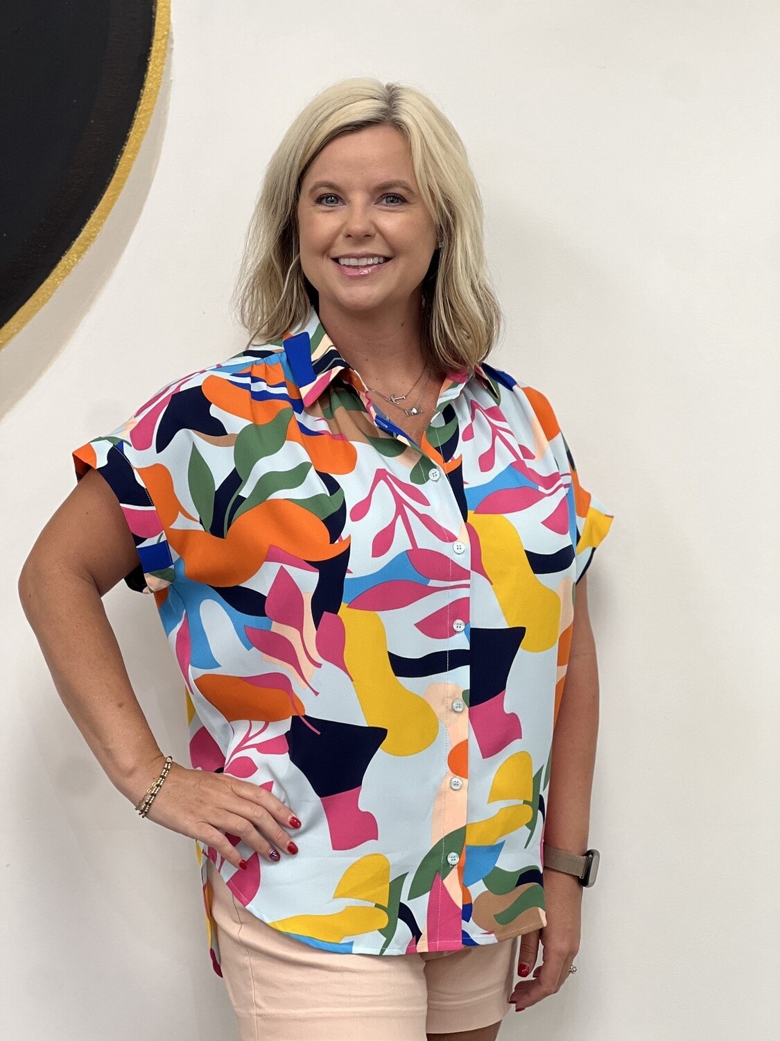 SKY MIX BUTTON UP