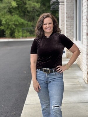 BROWN VELVET TOP