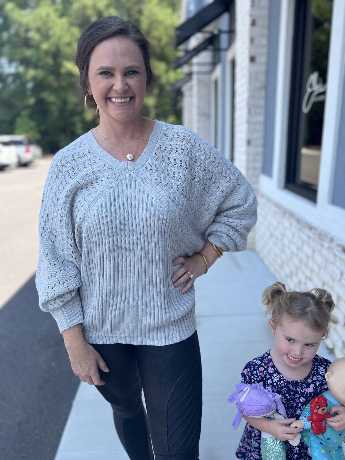 Crochet knit sweater