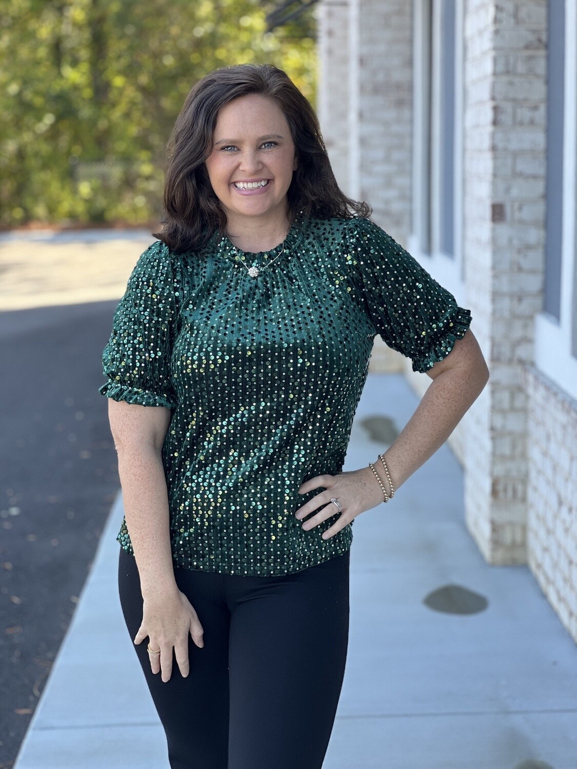 GREEN CORDUROY SEQUIN