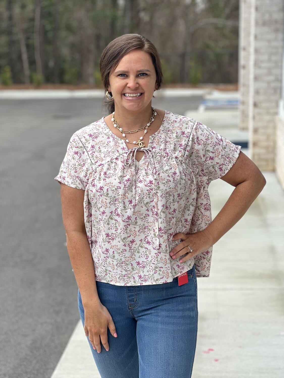 FLORAL BOW TOP