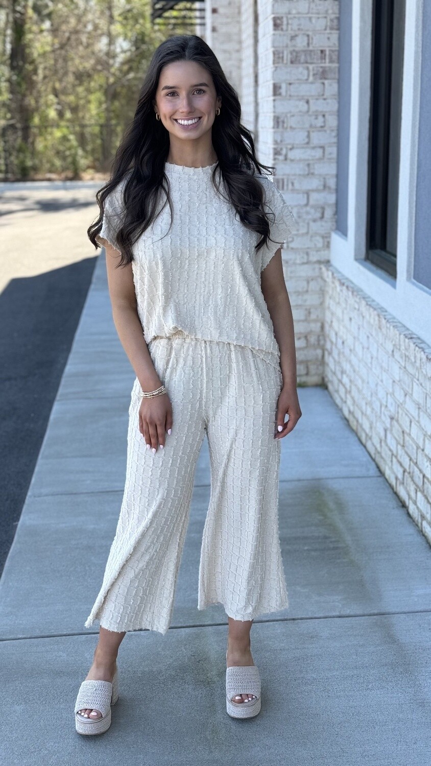 Cream textured set