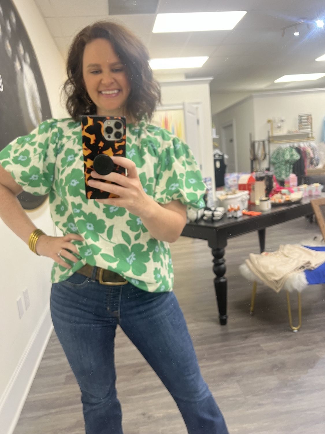 GREEN FLOWER SHIRT