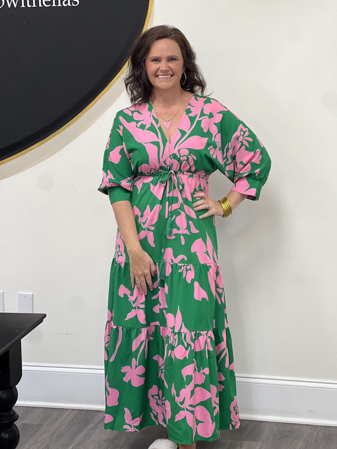Green and pink maxi
