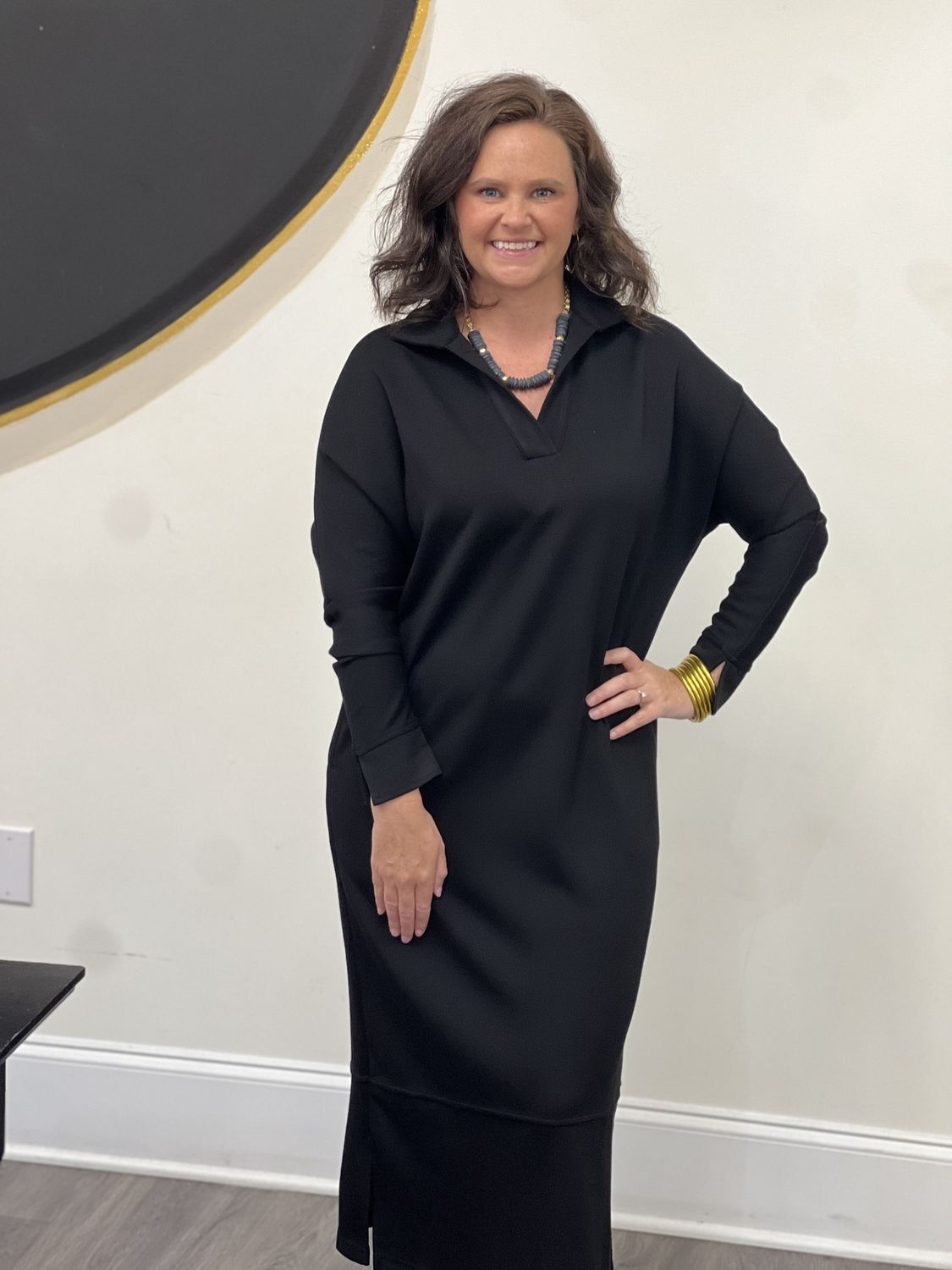 Black collar dress