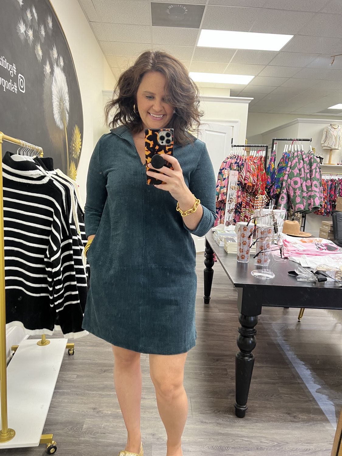 CORDUROY MIDI DRESS