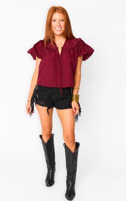 Maroon Leland top