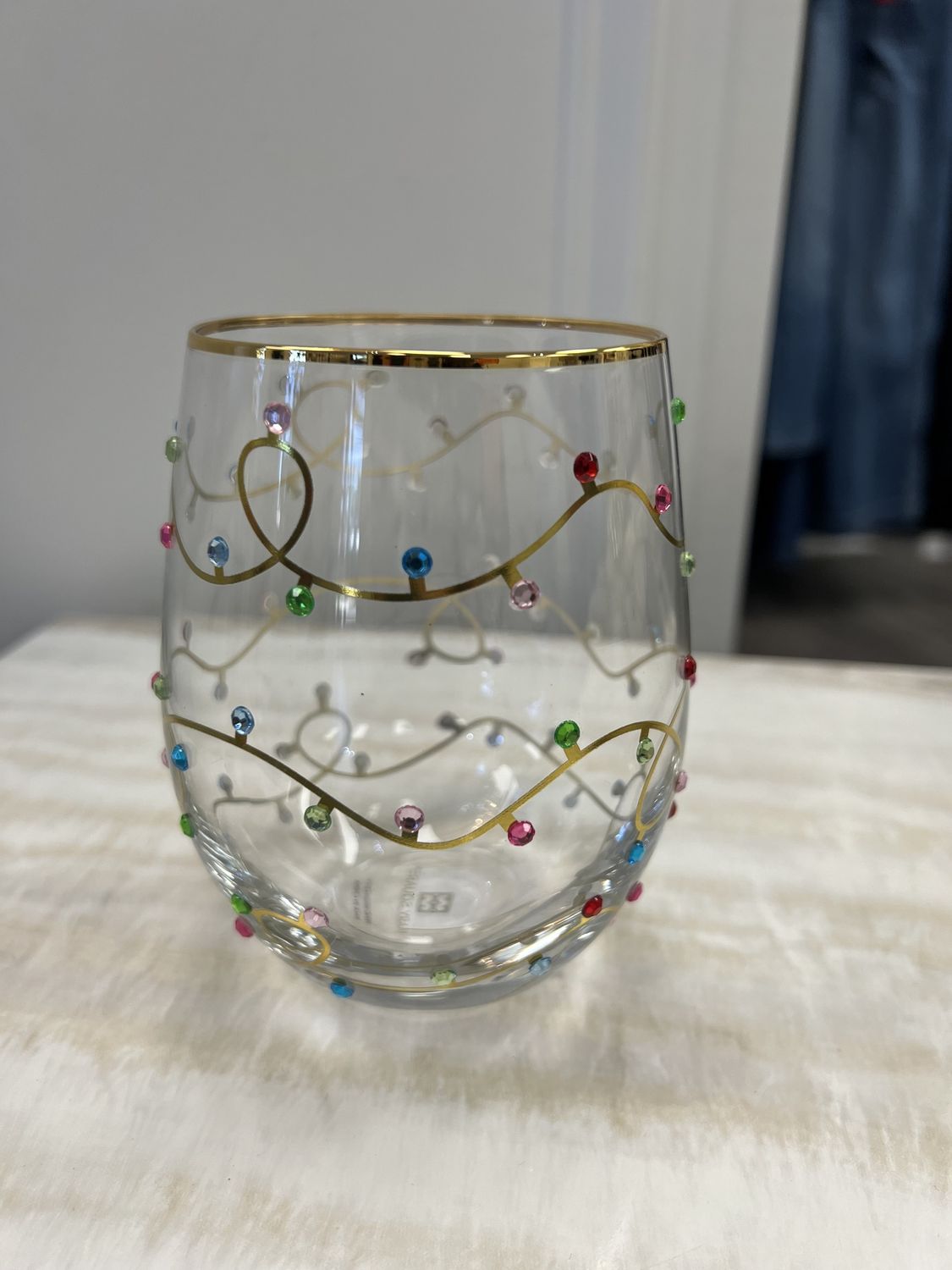CHRISTMAS LIGHT WINE GLASS