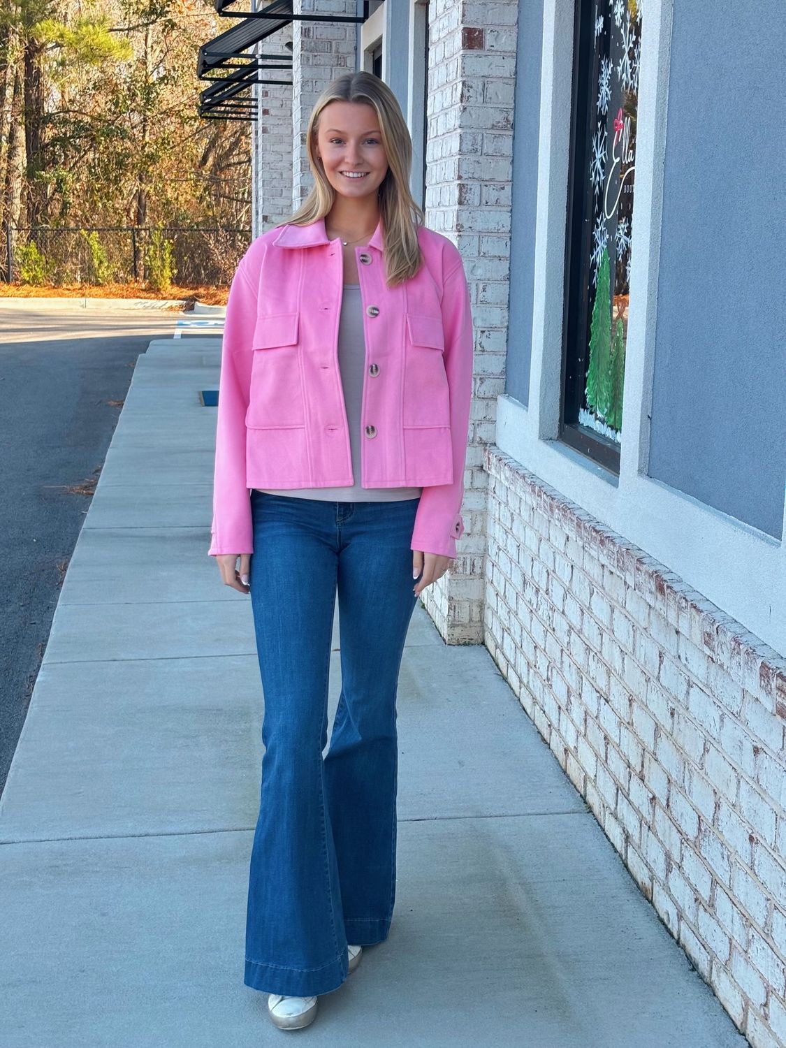 Button up jacket pink