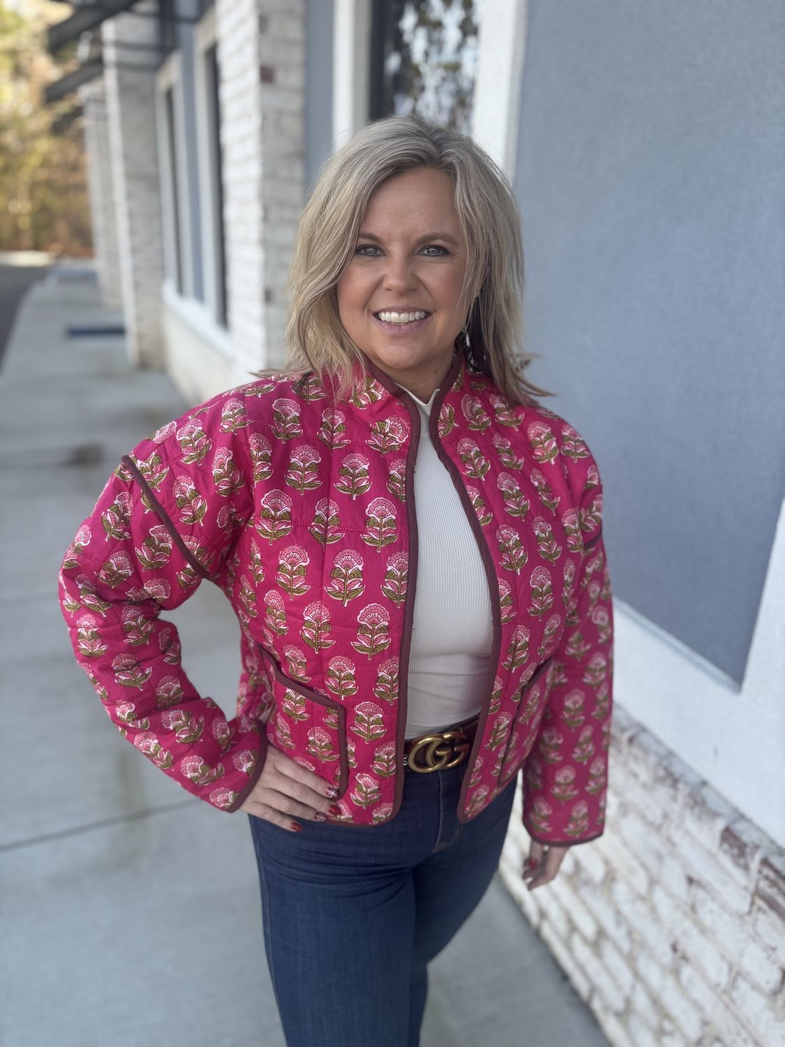 Quilted flower jacket