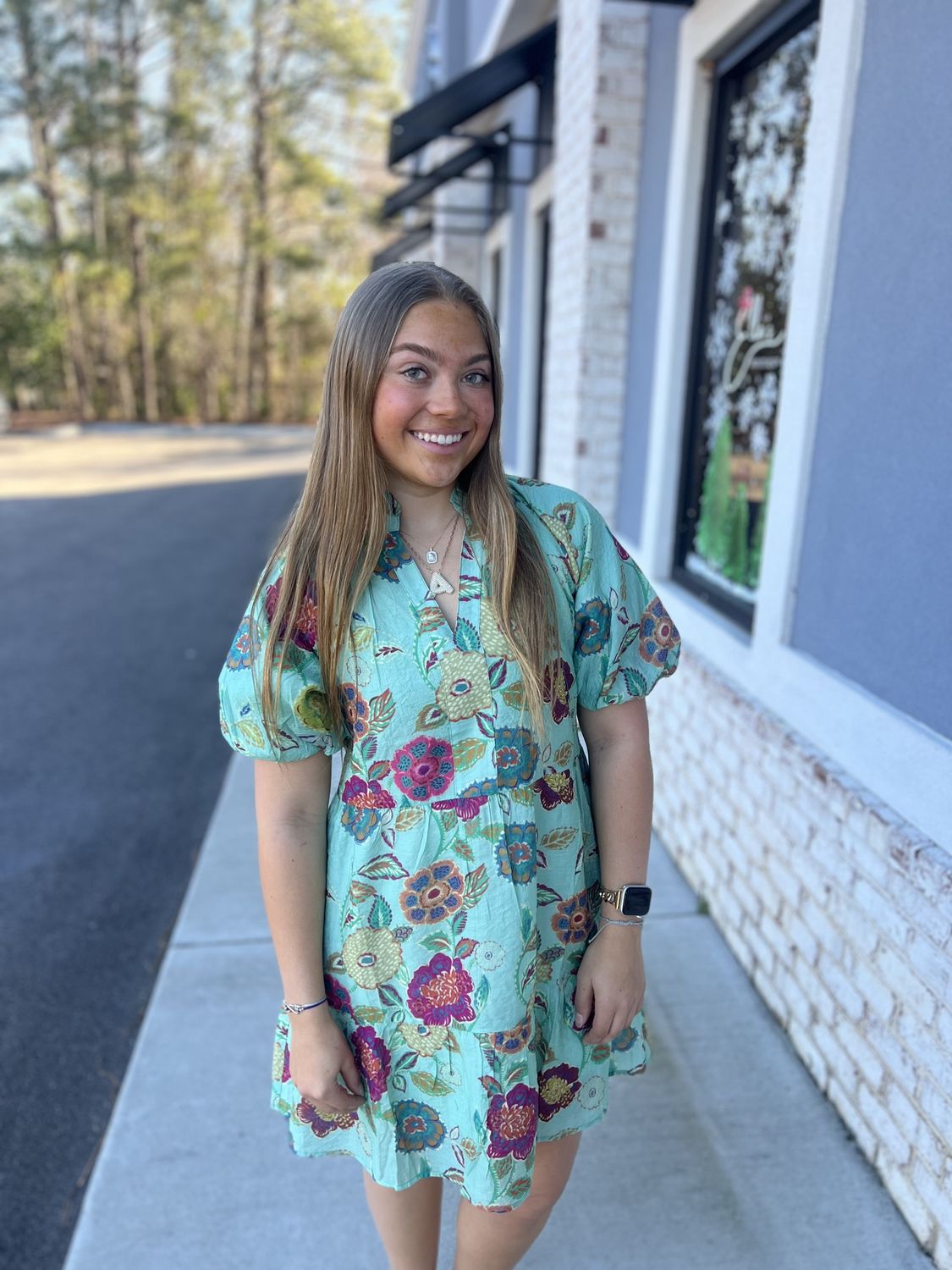 Teal floral