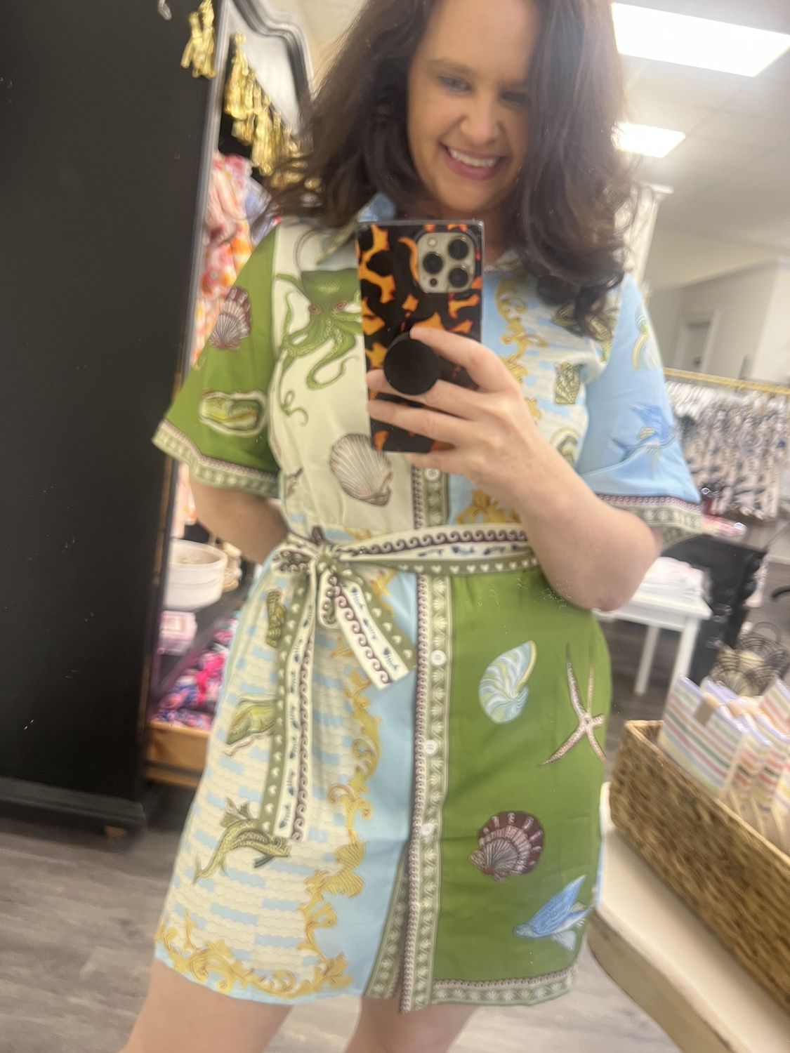 Printed short sleeve dress
