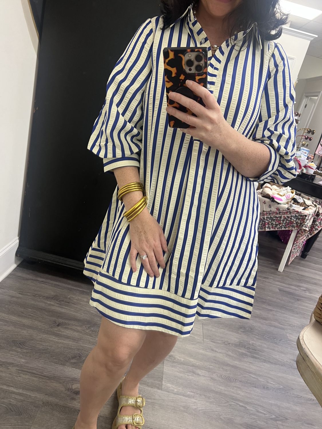 Blue strip dress