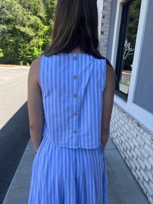 Blue button back top