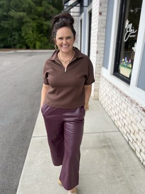 Port leather pants