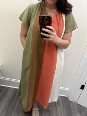 Short sleeve Colorblock dress