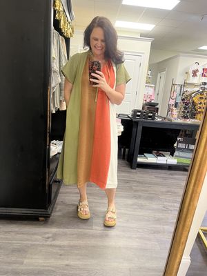 Short sleeve Colorblock dress