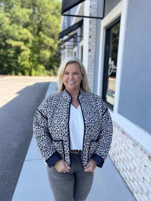 Leopard quilted jacket