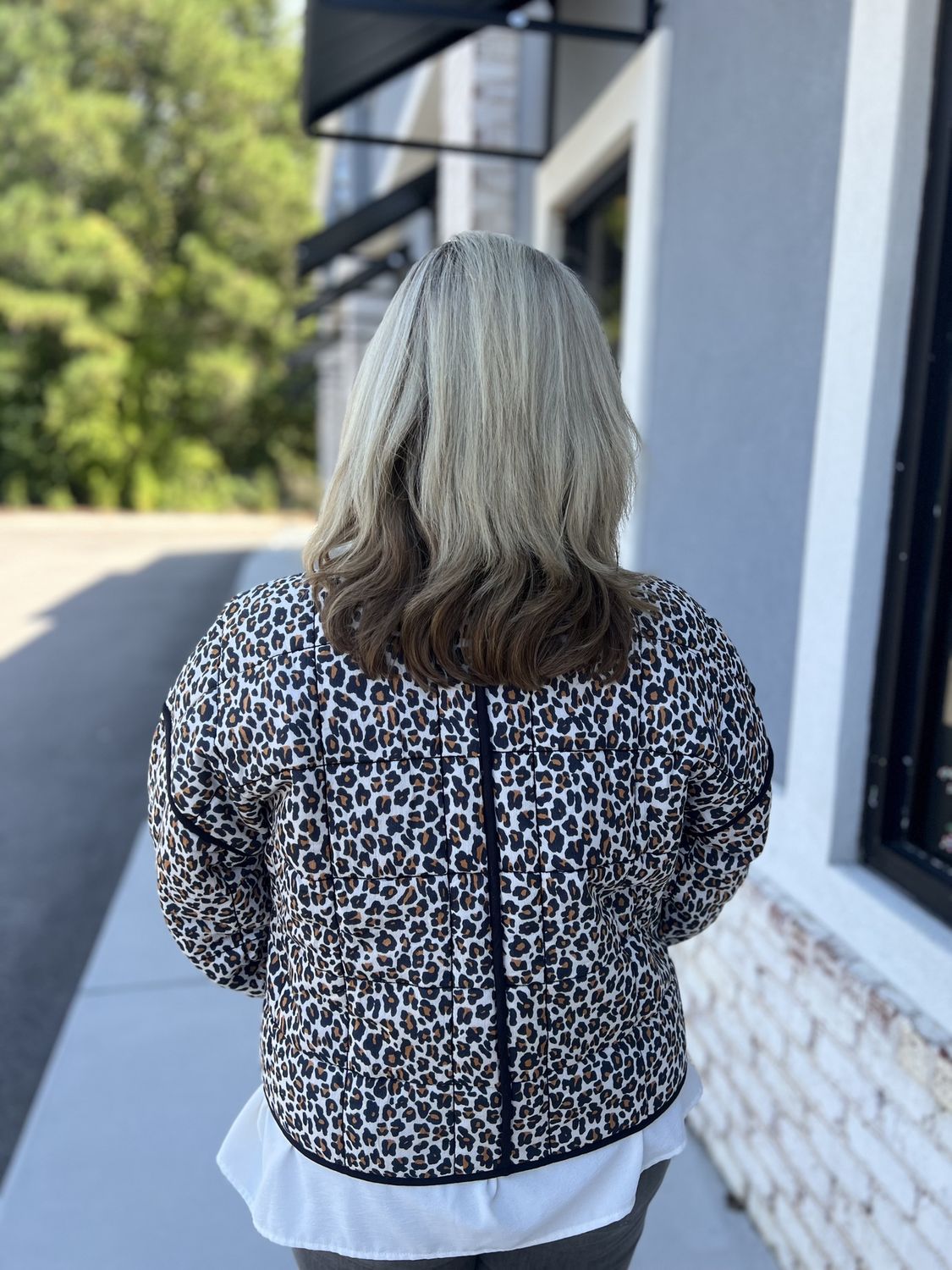Leopard quilted jacket
