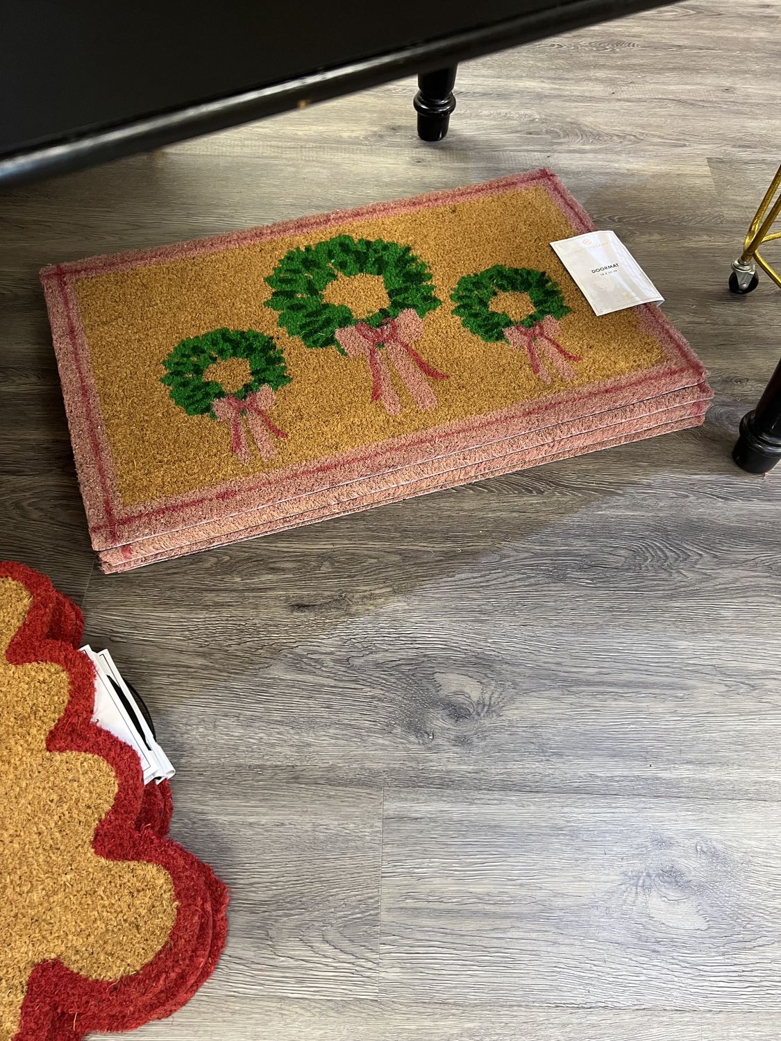 Three wreath mat