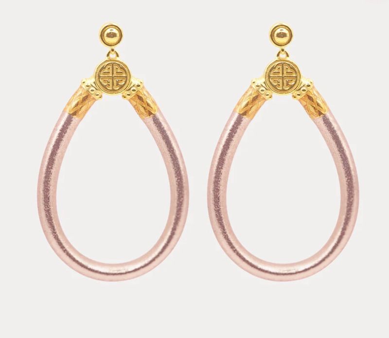 Buddha girl earrings champagne