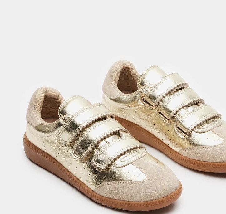 Steve Madden gold Velcro sneakers